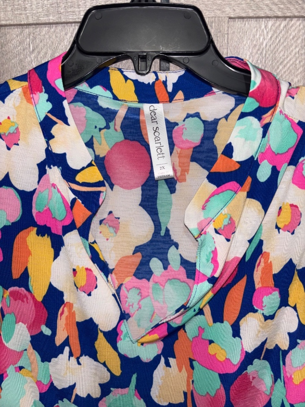 Multi color Dear Scarlett Tiered Wrinkle Free Dress 2X - Picture 2 of 7